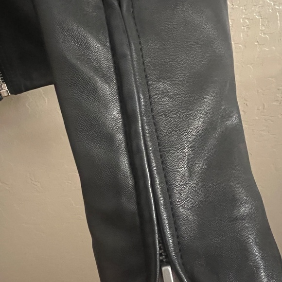 AllSaints DALBY SLIM FIT LEATHER BIKER JACKET - Picture 7 of 12